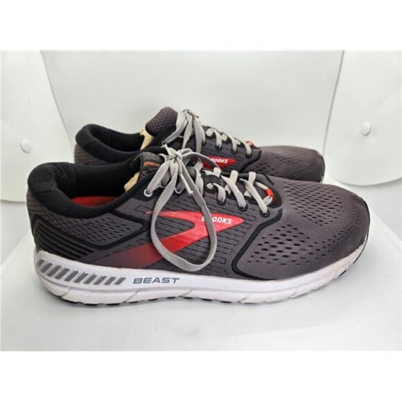 Brooks Beast 20 Shoes Mens 12 2E Wide Grey Running Athletic Workout Gym Sneakers - Picture 1 of 9